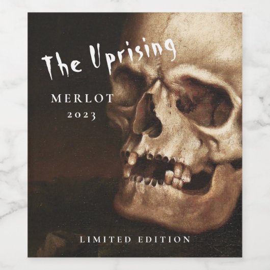 Mockup Human Skull Skeleton Custom Wine Labels Wijn Etiket (Enkel label)