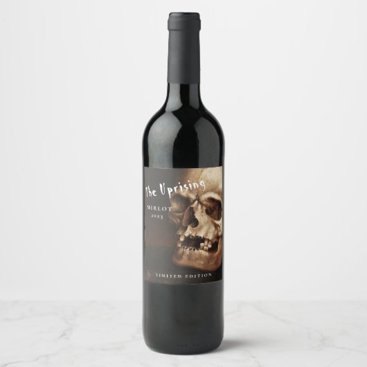 Mockup Human Skull Skeleton Custom Wine Labels Wijn Etiket (Voorkant)
