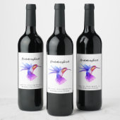 Mockup Hummingbird aangepaste wijnlabels Wijn Etiket (Flessen)