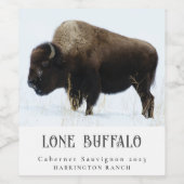 Mockup Lone Buffalo West Custom Wine Labels Wijn Etiket (Enkel label)