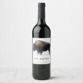 Mockup Lone Buffalo West Custom Wine Labels Wijn Etiket (Voorkant)