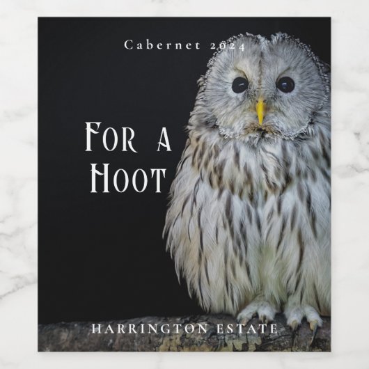 Mockup Owl aangepaste wijnlabels Wijn Etiket (Enkel label)