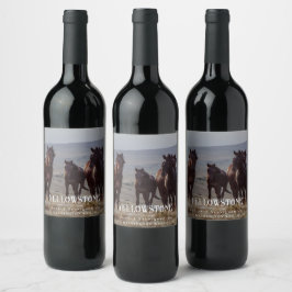 Mockup-paarden Westerne aangepaste wijnlabels Wijn Etiket