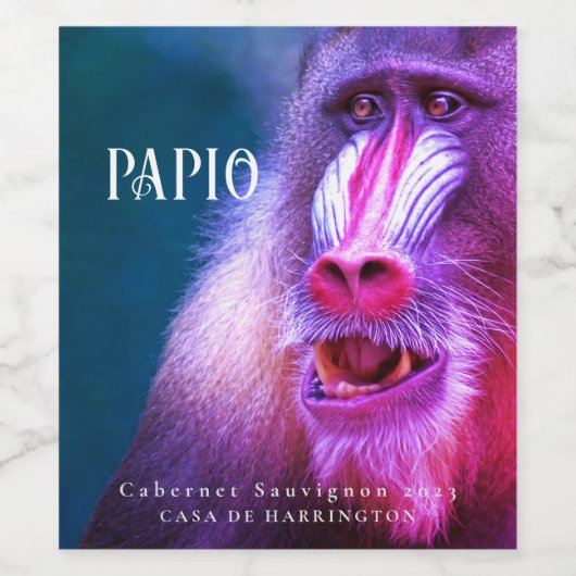 Mockup Papio (Baboon) Aangepaste etiketten met met (Enkel label)
