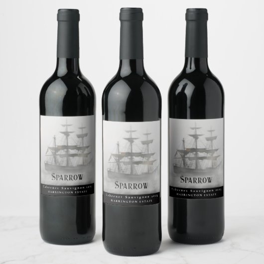 Mockup Pirate Ship Custom Wine Labels Wijn Etiket (Flessen)