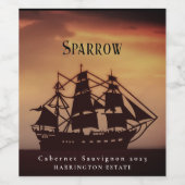 Mockup Pirate Ship Custom Wine Labels Wijn Etiket (Enkel label)