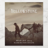 Mockup Ranch, Paard, Sunset aangepaste wijnlabels Wijn Etiket (Enkel label)