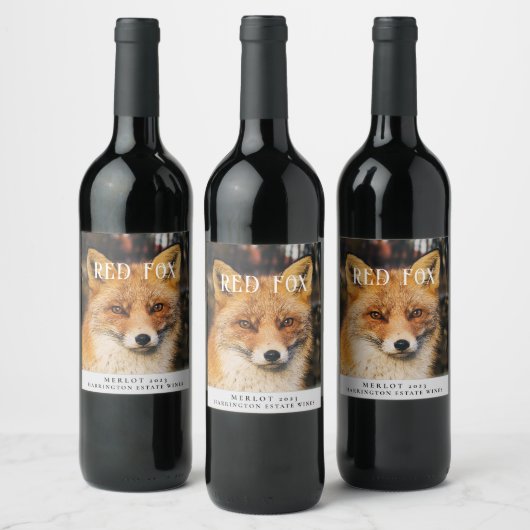 Mockup Red Fox Custom Wine Labels Wijn Etiket (Flessen)