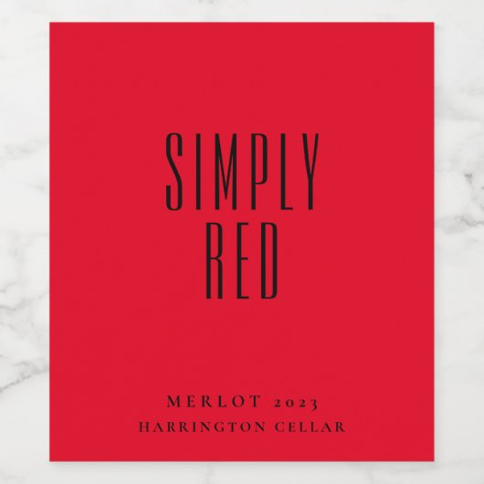 Mockup Red Wine Custom Wine Labels Wijn Etiket (Enkel label)