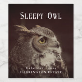 Mockup Sleepy Owl Custom Wijn Labels Etiket (Enkel label)