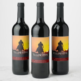 Mockup  Western rustiek aangepaste wijnlabels Wijn Etiket
