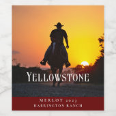 Mockup  Western rustiek aangepaste wijnlabels Wijn Etiket (Enkel label)