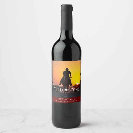 Mockup  Western rustiek aangepaste wijnlabels Wijn Etiket (Voorkant)