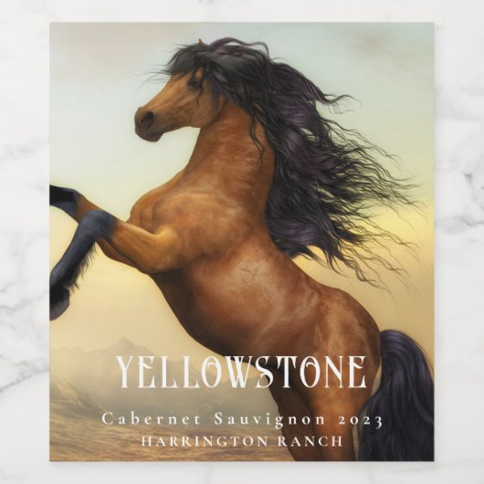 Mockup Wild Horse Westerne Etiketten voor aangepas (Enkel label)