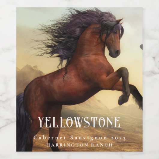 Mockup Wild Horse Westerne Etiketten voor aangepas (Enkel label)