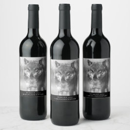 Mockup Wolf aangepaste wijnlabels Wijn Etiket