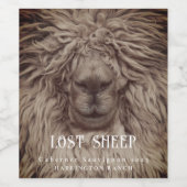 Mockup Wooly Sheep Portret Custom Wine Labels Wijn Etiket (Enkel label)