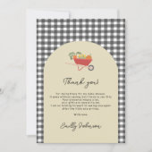 MoCountry Rustic Gray Gingham Baby Shower Bedankkaart (Voorkant)