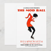 Mod 1960: Dance Party  Uitnodiging (Voorkant / Achterkant)