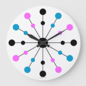 Mod 1960s Retro wandklok (Voorkant)