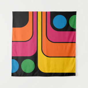 Mod 1970er jaren Retro Stijl Geometrisch Ontwerp Wandkleed