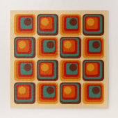 Mod 1970s Retro Geometrisch Ontwerp Legpuzzel (Horizontaal)