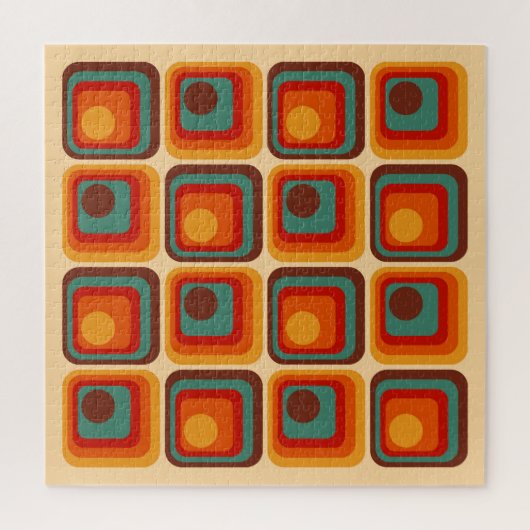 Mod 1970s Retro Geometrisch Ontwerp Legpuzzel (Verticaal)