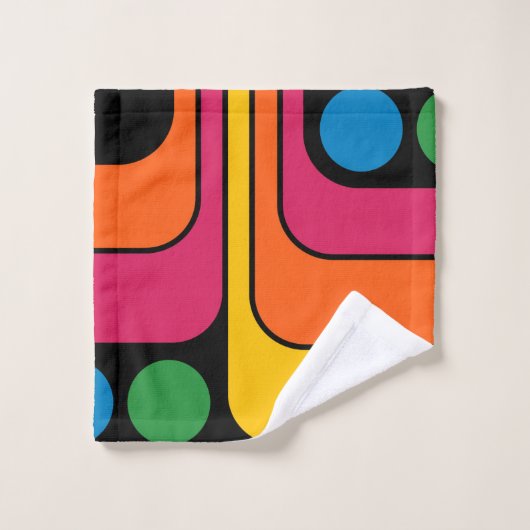Mod 1970s Retro Stijl Geometrisch Ontwerp Bad Handdoek (Wasdoekje)