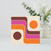 Mod 1970s Retro Stijl Geometrisch Ontwerp Bedankkaart (Staand voorkant)