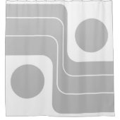 Mod 1970s Retro Stijl Geometrisch Ontwerp Douchegordijn (Voorkant)