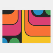 Mod 1970s Retro Stijl Geometrisch Ontwerp Inpakpapier Vel (Voorkant 3)