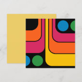Mod 1970s Retro Stijl Geometrisch Ontwerp Kaart (Voorkant / Achterkant)