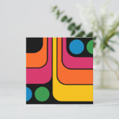 Mod 1970s Retro Stijl Geometrisch Ontwerp Kaart (Staand voorkant)