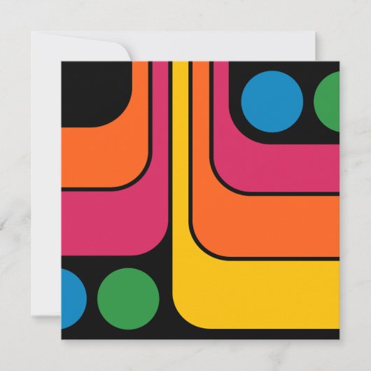 Mod 1970s Retro Stijl Geometrisch Ontwerp Kaart (Voorkant)