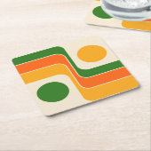 Mod 1970s Retro Stijl Geometrisch Ontwerp Kartonnen Onderzetters (Schuin)
