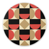 Mod 1970s Retro Stijl Geometrisch Ontwerp Keramische Knop (Voorkant)