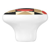 Mod 1970s Retro Stijl Geometrisch Ontwerp Keramische Knop (Zijkant)