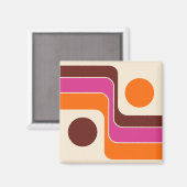 Mod 1970s Retro Stijl Geometrisch Ontwerp Magneet (Voorkant / Achterkant)