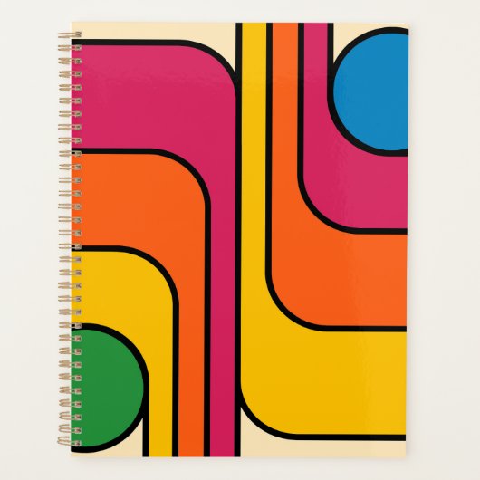 Mod 1970s Retro Stijl Geometrisch Ontwerp Planner (Voorkant)