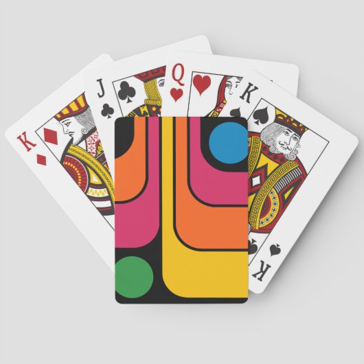 Mod 1970s Retro Stijl Geometrisch Ontwerp Pokerkaarten (Achterkant)
