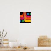 Mod 1970s Retro Stijl Geometrisch Ontwerp Poster (Keuken)