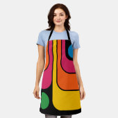 Mod 1970s Retro Stijl Geometrisch Ontwerp Schort (Gedragen)