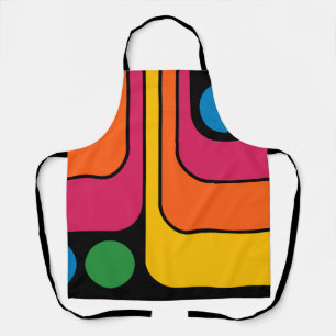 Mod 1970s Retro Stijl Geometrisch Ontwerp Schort