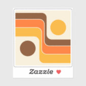 Mod 1970s Retro Stijl Geometrisch Ontwerp Sticker (Vel)