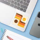 Mod 1970s Retro Stijl Geometrisch Ontwerp Sticker (Laptop met iPhone)