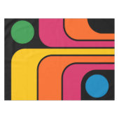 Mod 1970s Retro Stijl Geometrisch Ontwerp Tafelkleed (Voorkant (Horizontaal))