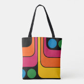 Mod 1970s Retro Stijl Geometrisch Ontwerp Tote Bag (Achterkant)