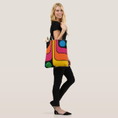 Mod 1970s Retro Stijl Geometrisch Ontwerp Tote Bag (Op model)