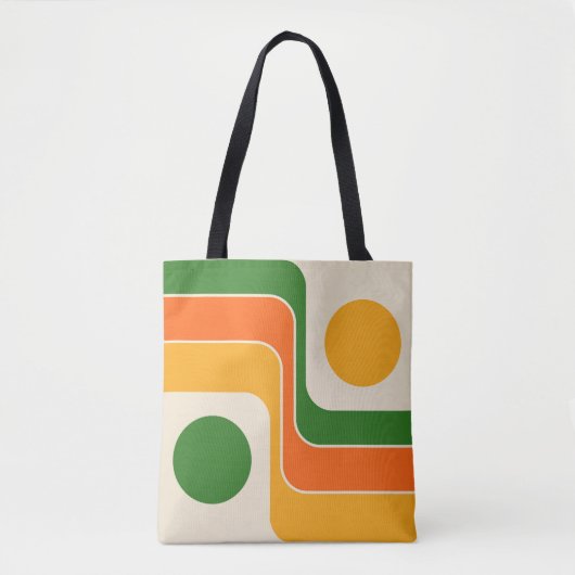 Mod 1970s Retro Stijl Geometrisch Ontwerp Tote Bag (Voorkant)