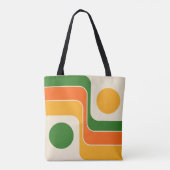 Mod 1970s Retro Stijl Geometrisch Ontwerp Tote Bag (Achterkant)